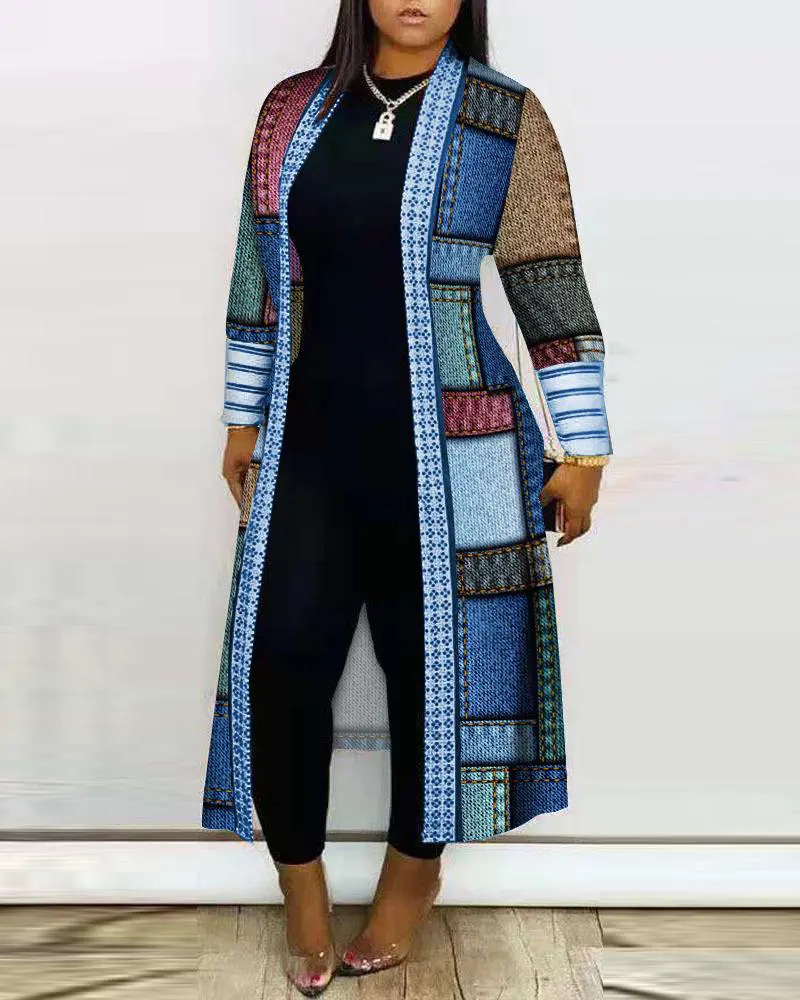 Casual Printed Long Sleeve Cardigan Jacket 24