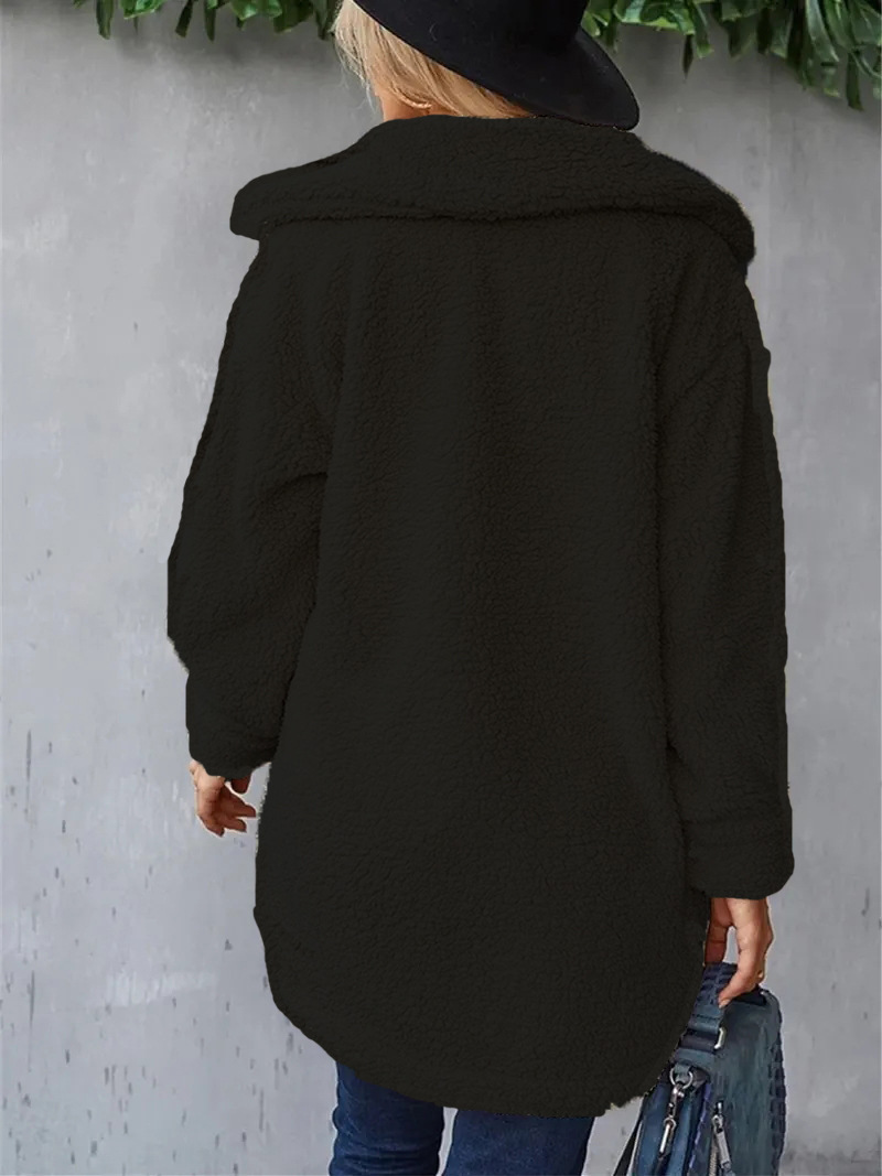 Double-faced plush cardigan coat plus size women's clothing 23