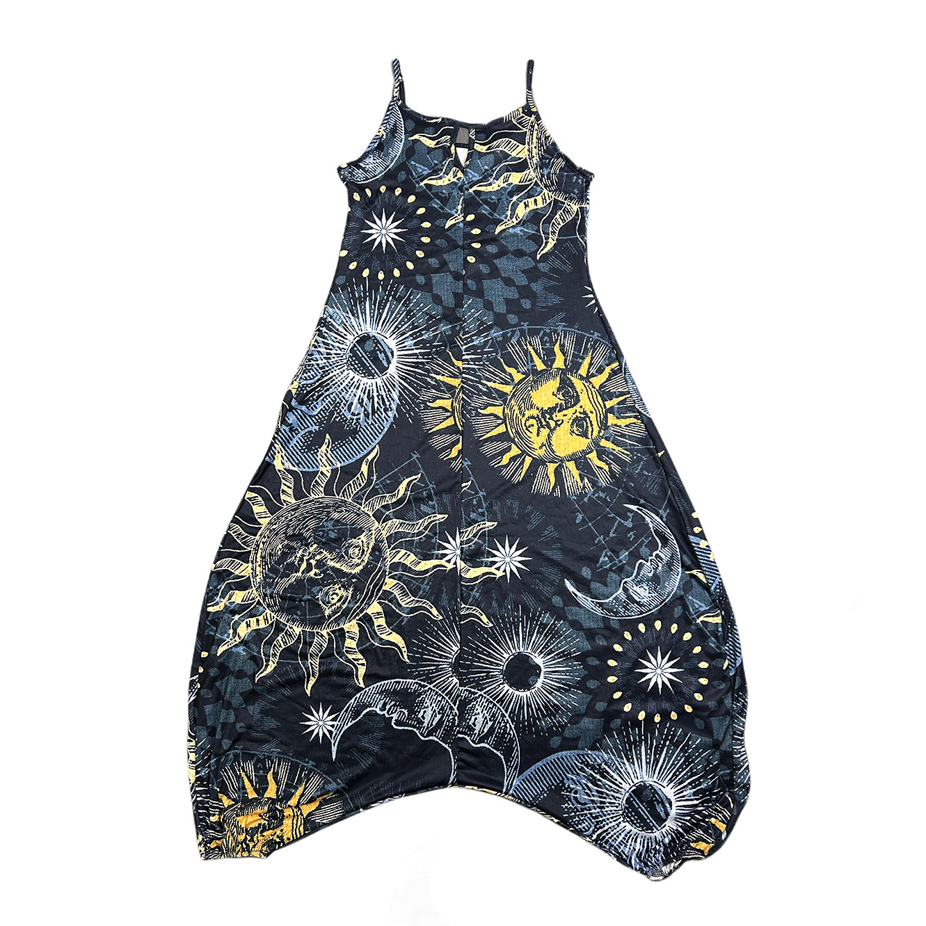 Printed harem crotch jumpsuit sleeveless suspenders 22