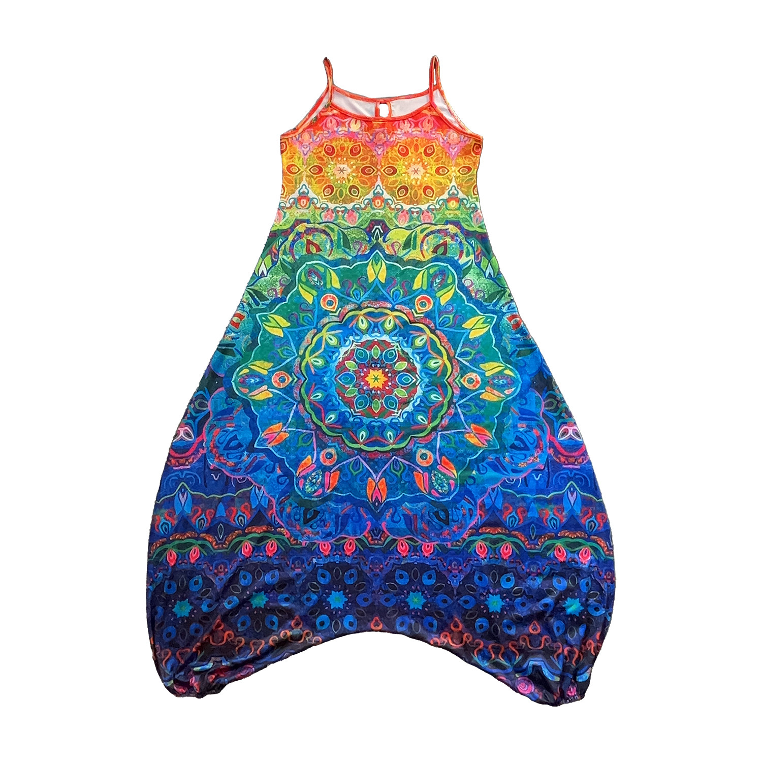 Printed harem crotch jumpsuit sleeveless suspenders 22