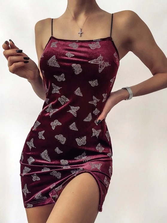 Printed suspender sexy dress T-shirt skirt 54 02