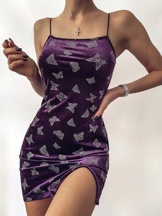 Printed suspender sexy dress T-shirt skirt 54