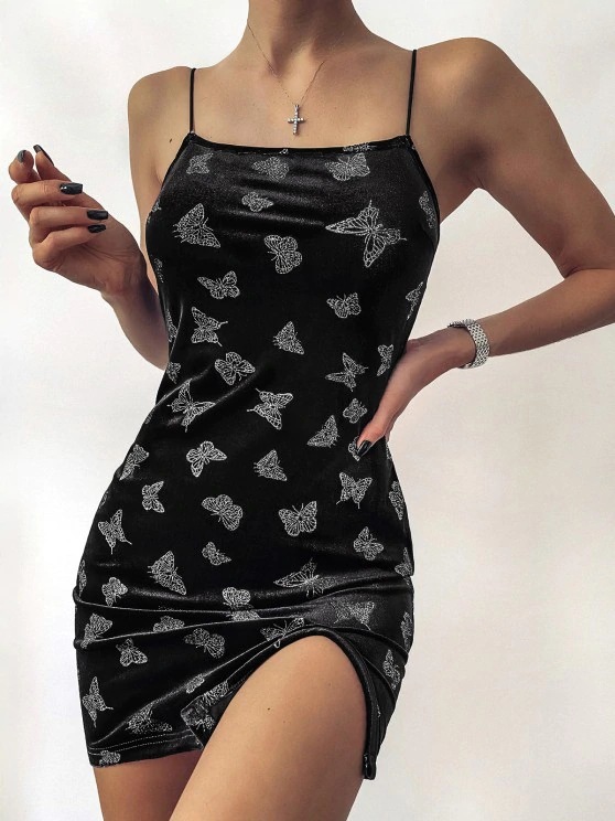 Printed suspender sexy dress T-shirt skirt 54