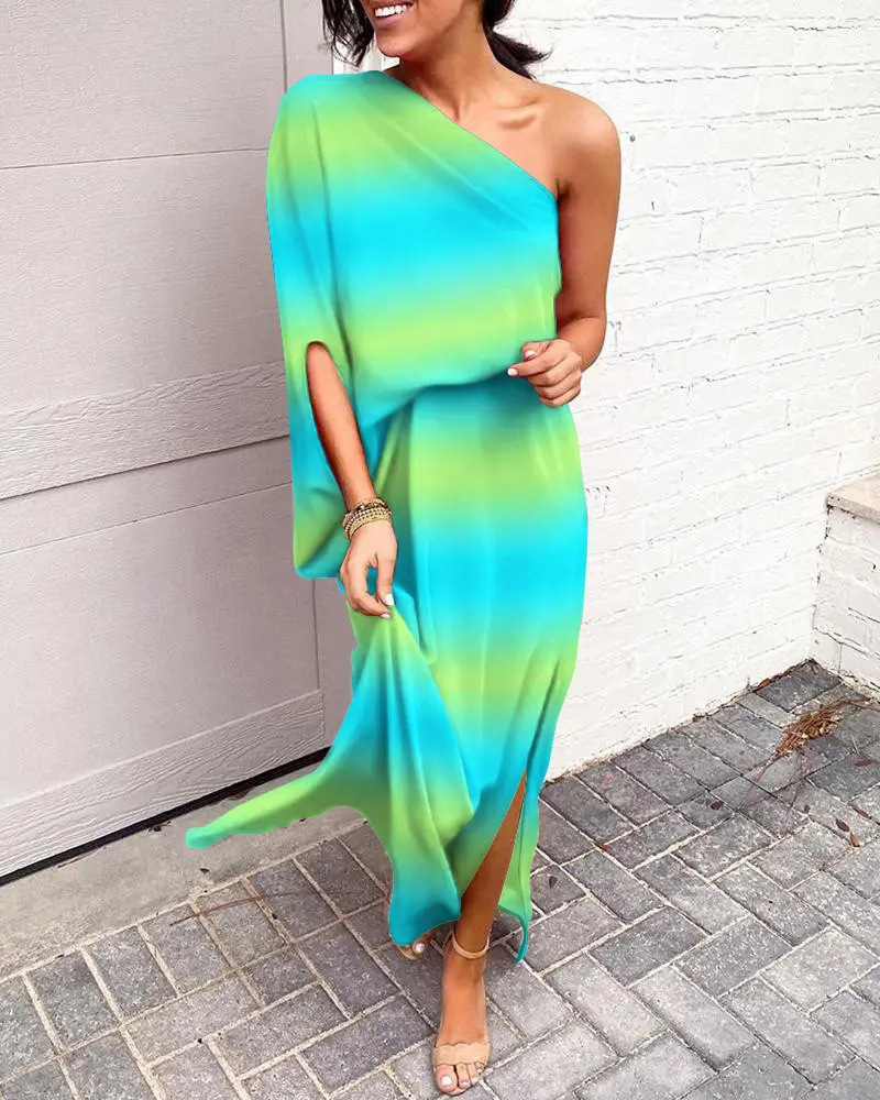 Sexy hot style off-shoulder one-side sleeve dress for women 56