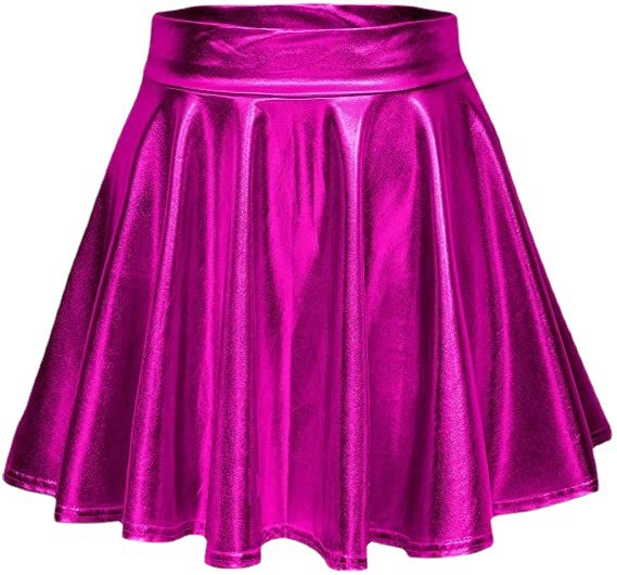 Sexy PU leather shiny pleated A-line skirt 47