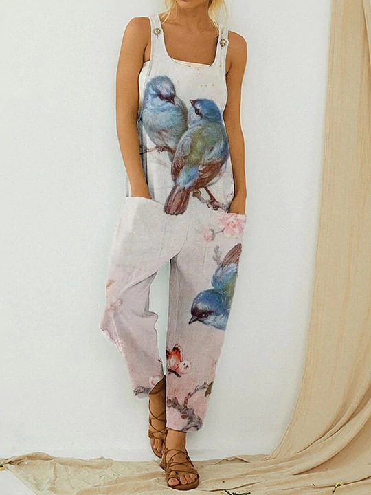 Vintage Abstract Women's Bib Print Bodysuit 49 01