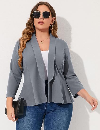 Women's Plus Size Blazers Cardigan Jackets 9 01