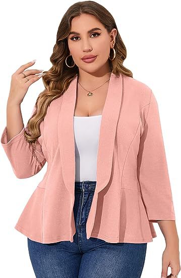 Women's Plus Size Blazers Cardigan Jackets 9
