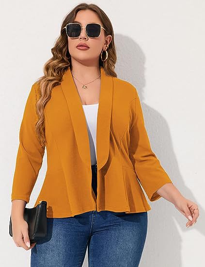 Women's Plus Size Blazers Cardigan Jackets 9